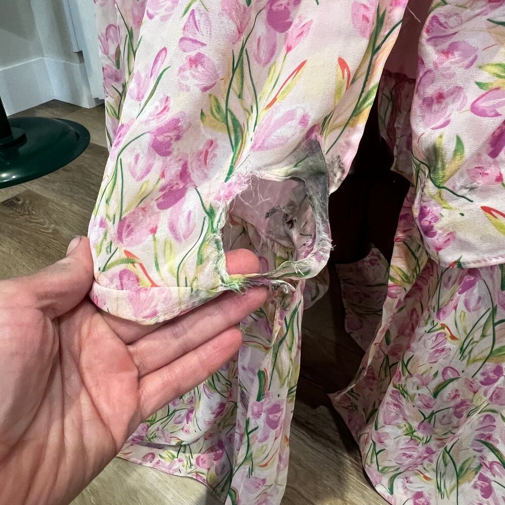 ASTR THE LABEL Women's Midsummer Floral Tiered Maxi Dress Size L In Pink Multi - Picture 6 of 13